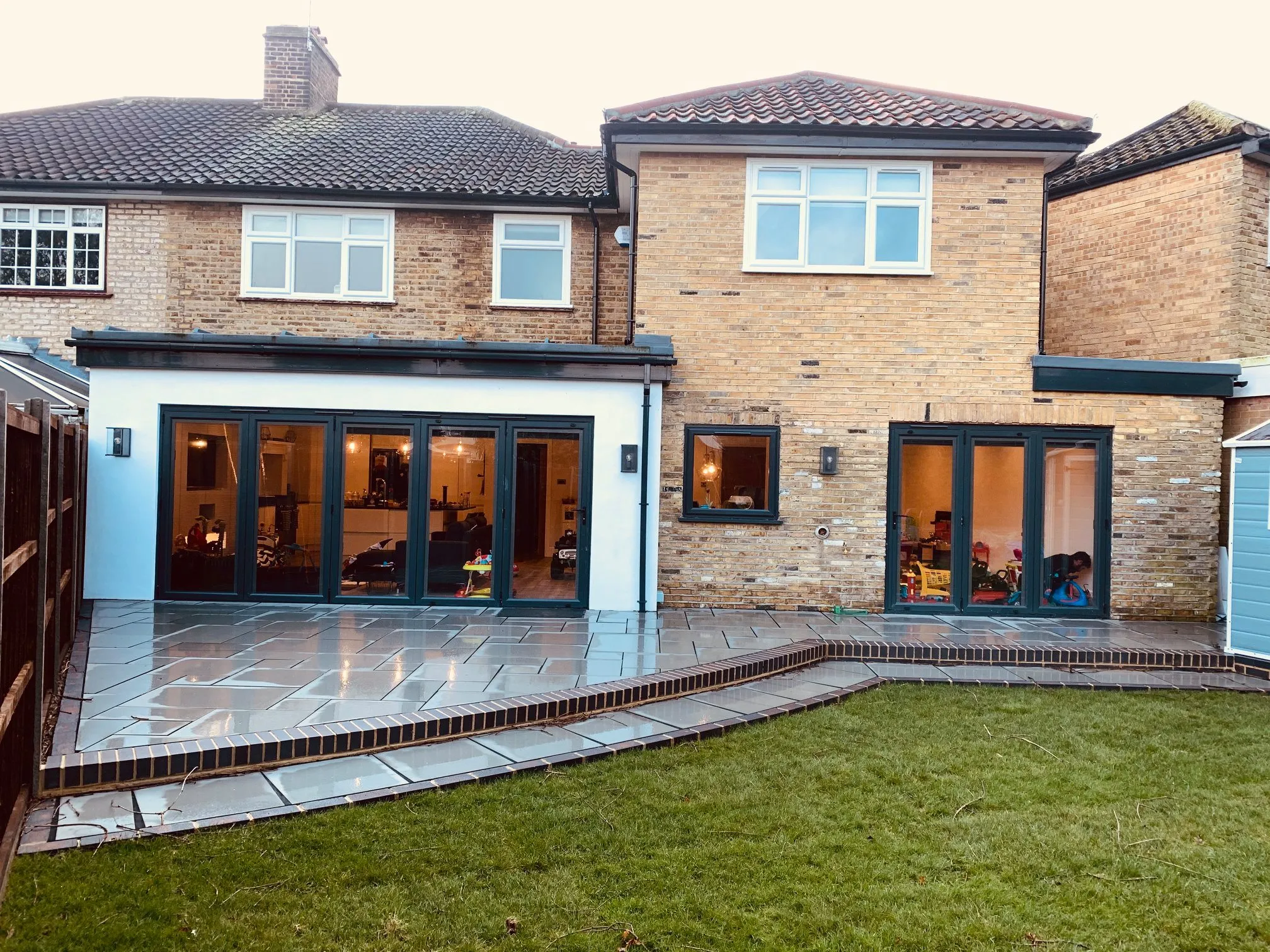 A house with a patio and a patio area.